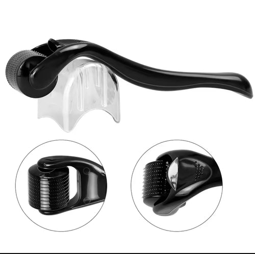 Titanium Derma Roller for Beard Growth – 540 Microneedles Facial Black Beard Roller 0.3mm